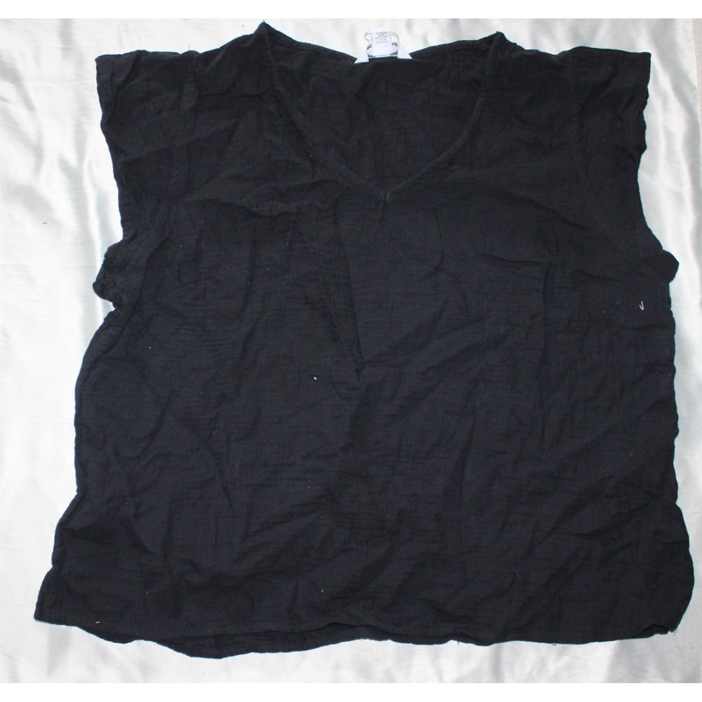 THREE DOTS DOUBLE GAUZE TOP PERIWINKLE BRAND black NEW size Medium